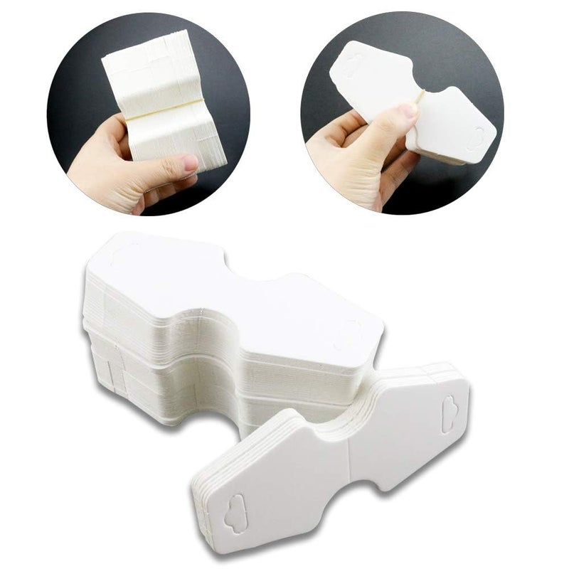 Twdrer 400PCS Jewelry Display Cards with Hole, White Kraft Paper Hanging Holder for Necklace Bracelet Earrings Hair Accessories, Small Business Packaging Supplies, 4.1x1.8 Inches - Image 3